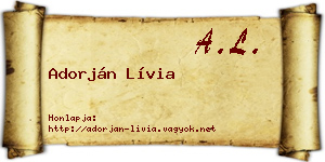 Adorján Lívia névjegykártya